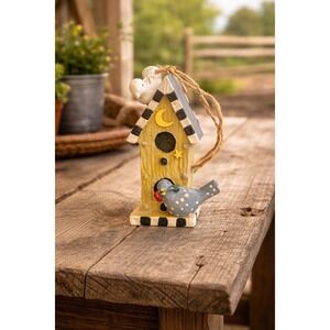 Vintage 1995 FIGI Graphics Birdhouse Decorative Ornament Bird Friends